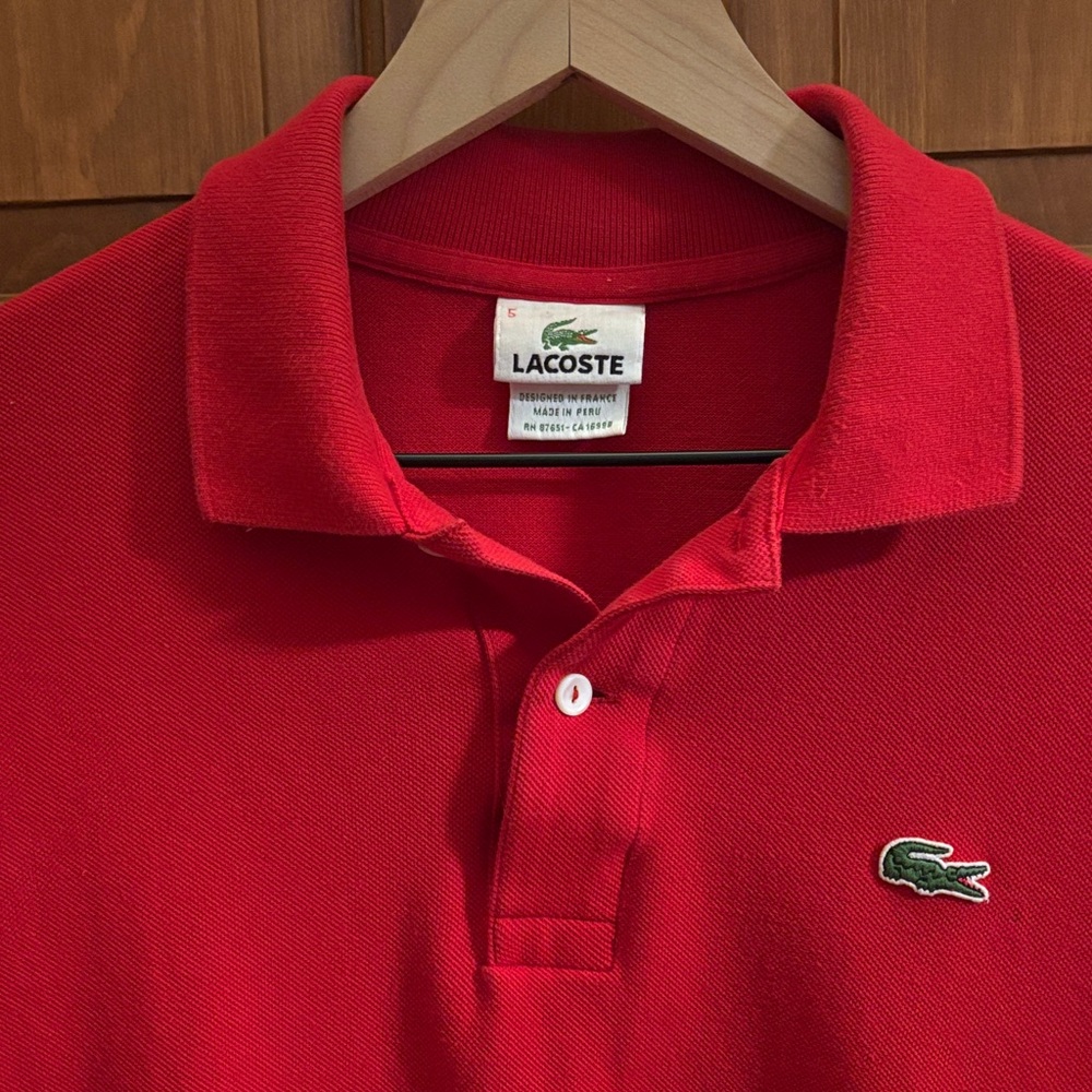 Lacoste Red Polo with Signature Crocodile